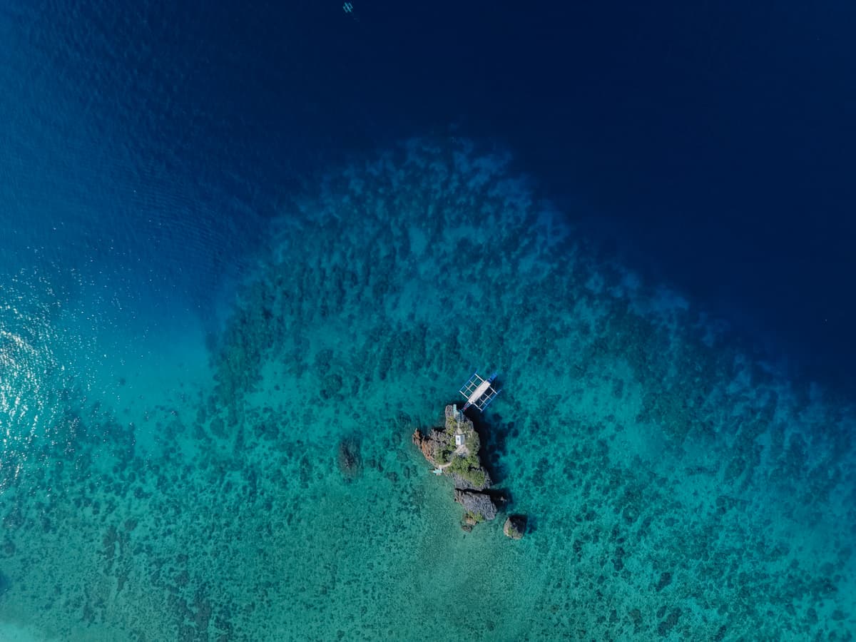 Aerial view of Cobrador Island, Romblon