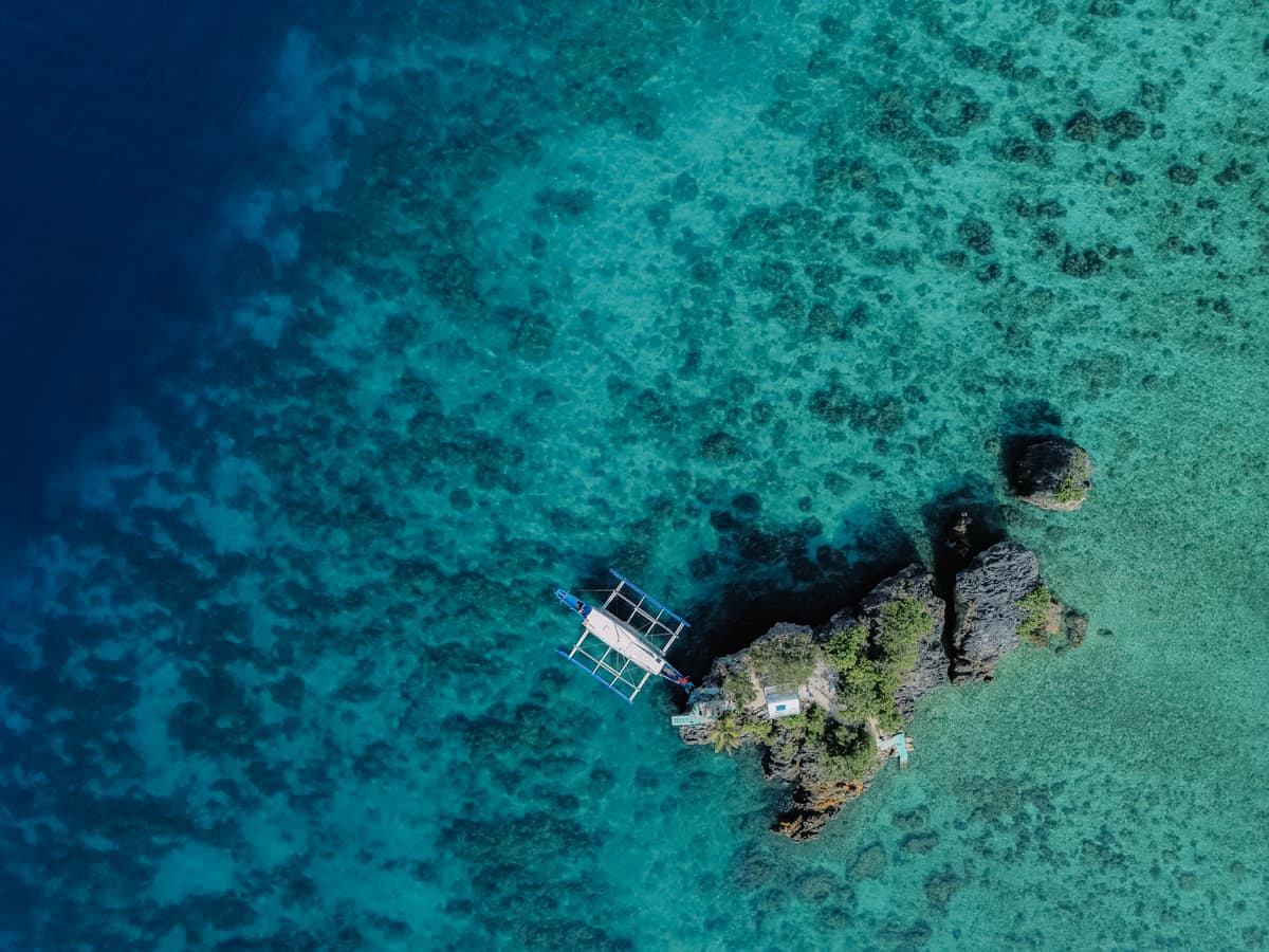 Aerial view of Cobrador Island, Romblon