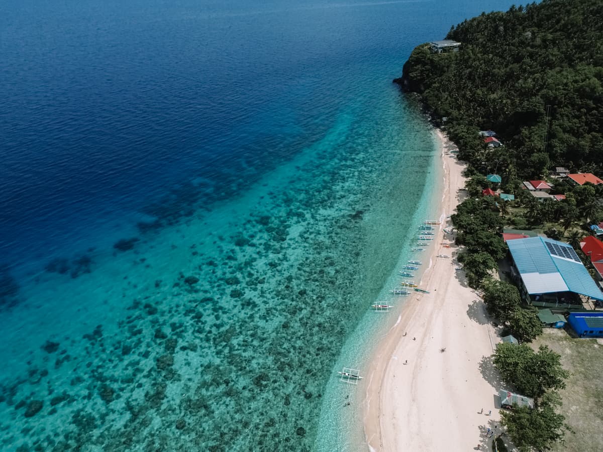 Aerial view of Cobrador Island, Romblon